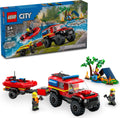 60412 LEGO City: 4x4 Fire Truck with Rescue Boat product image 1, provided for visual reference and product detail review