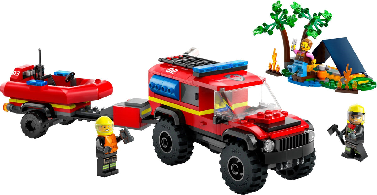 60412 LEGO City: 4x4 Fire Truck with Rescue Boat product image 2, provided for visual reference and product detail review