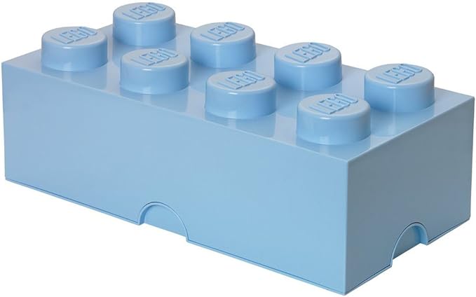 40040636 Brick 8 Knobs Large Stackable Storage Box Light Blue
