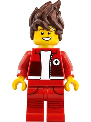 NJO0327 Kai - The LEGO Ninjago Movie, Hair, Red Legs and Jacket product image 1, provided for visual reference and product