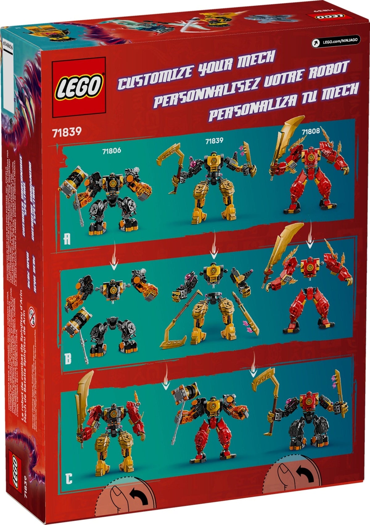 71839 Arin's Spinjitzu Battle Mech product image 2, provided for visual reference and product detail review