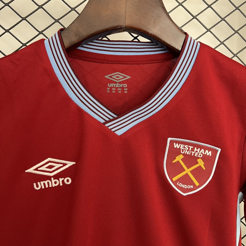 Kids West Ham United Jersey 25/26 Home Football Kit Soccer product image 4