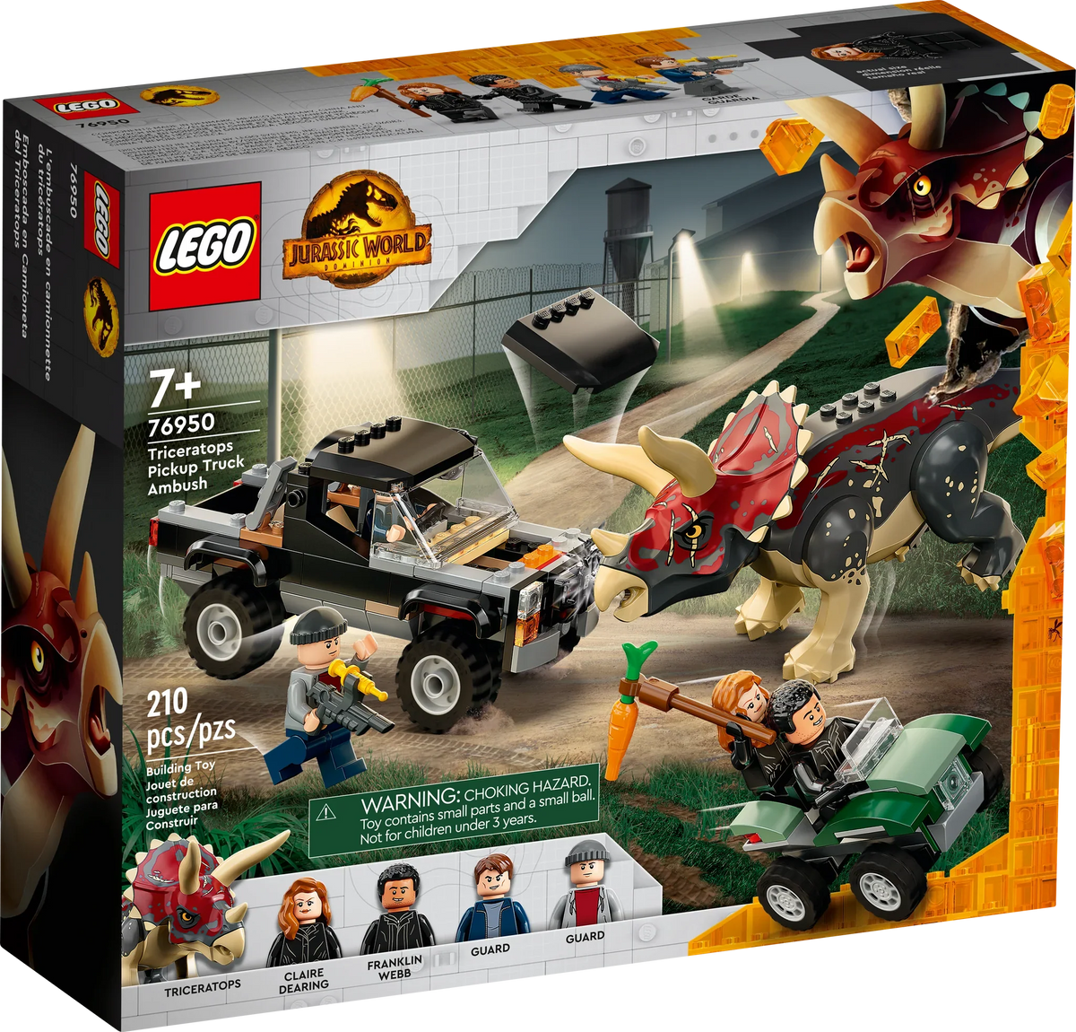 76950 LEGO Jurassic World: Triceratops Pick-up Truck Ambush (Retired) (New Sealed) product image 1, provided for visual