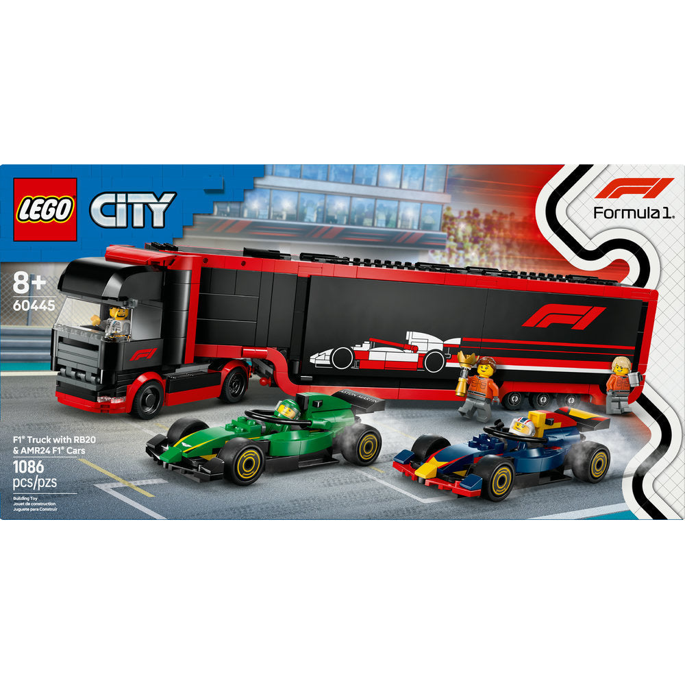 60445 F1® Truck with RB20 & AMR24 F1® Cars product image 2, provided for visual reference and product detail review