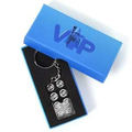 5006330 VIP Chrome Silver Metal 2 x 4 Plate Key Chain product image 1, provided for visual reference and product detail