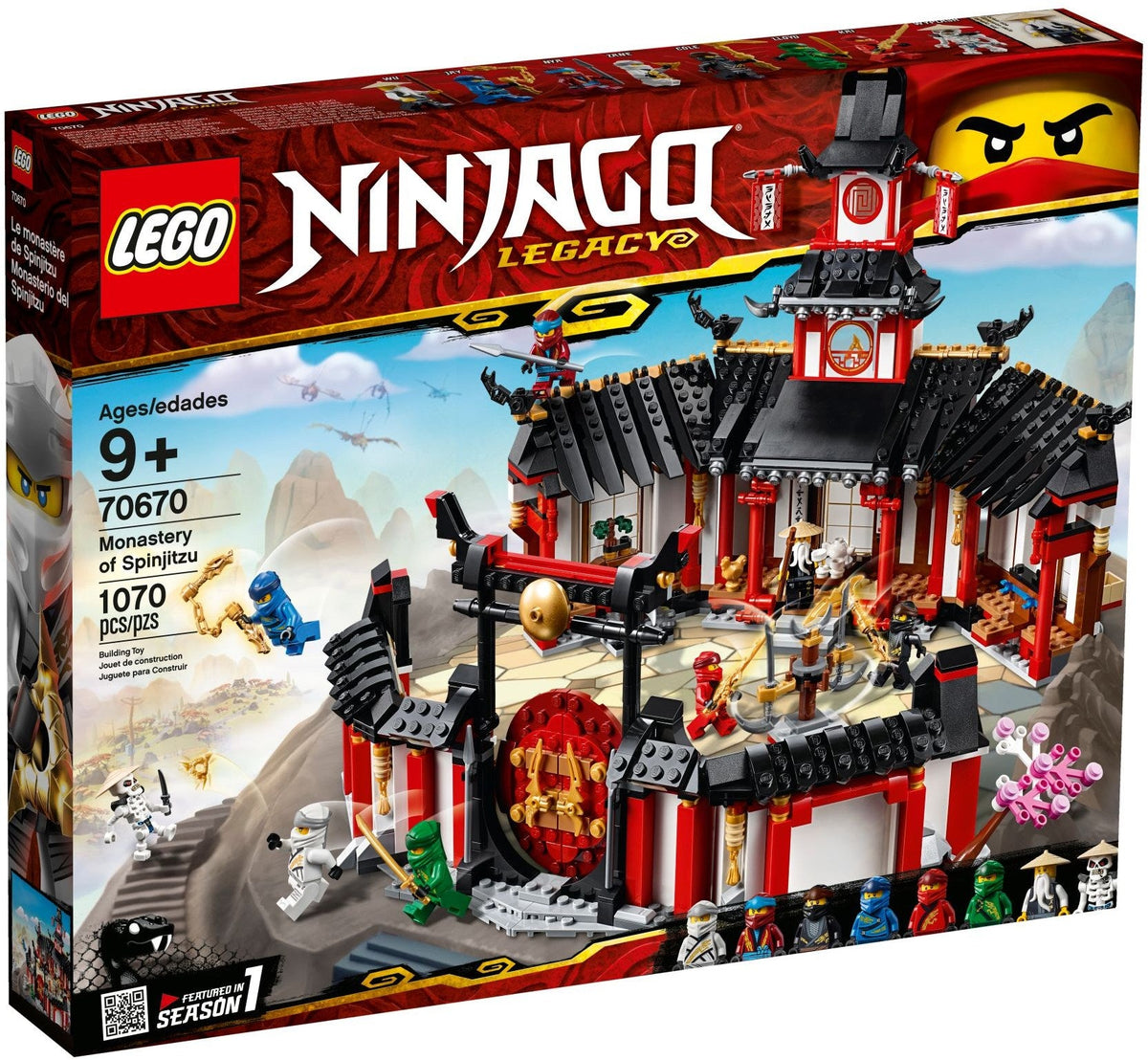 70670 LEGO Ninjago: Monastery of Spinjitzu (Retired) (New Sealed) product image 1, provided for visual reference and product