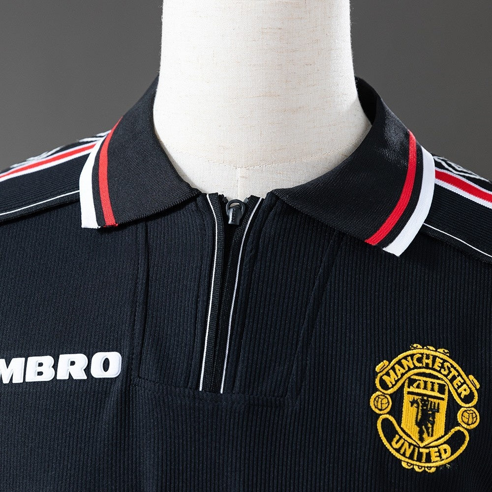 Manchester United Jersey 1998-99 Home Black Retro Football product image 6