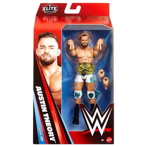 Austin Theory (WWE Elite 121, Mattel) SEALED product image 1, provided for visual reference and product detail review