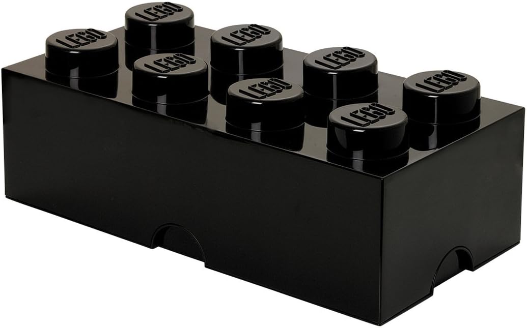 40040633 Brick 8 Knobs Large Stackable Storage Box Black product image 1, provided for visual reference and product detail