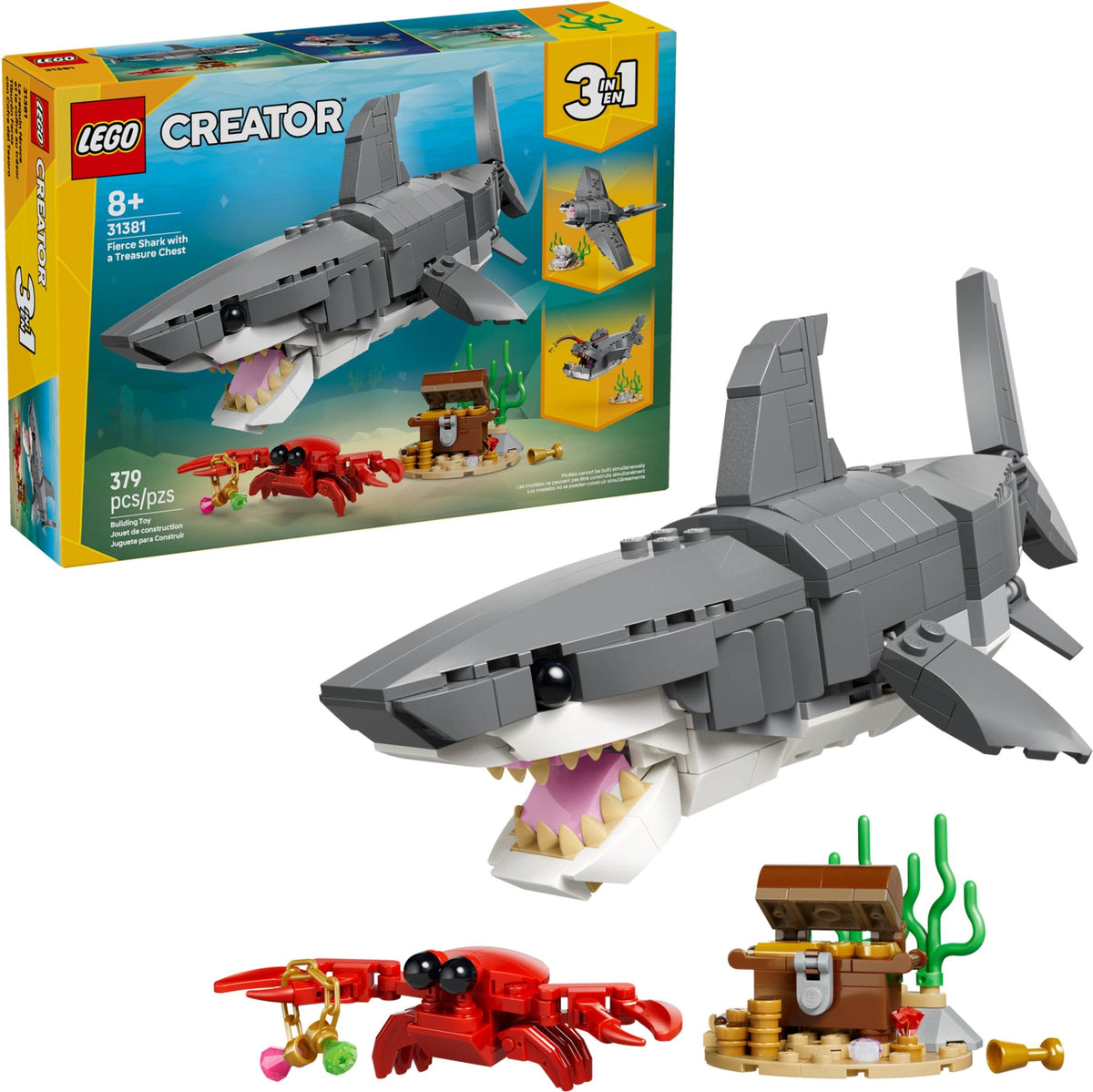 31381 Fierce Shark with a Treasure Chest product image 1, provided for visual reference and product detail review