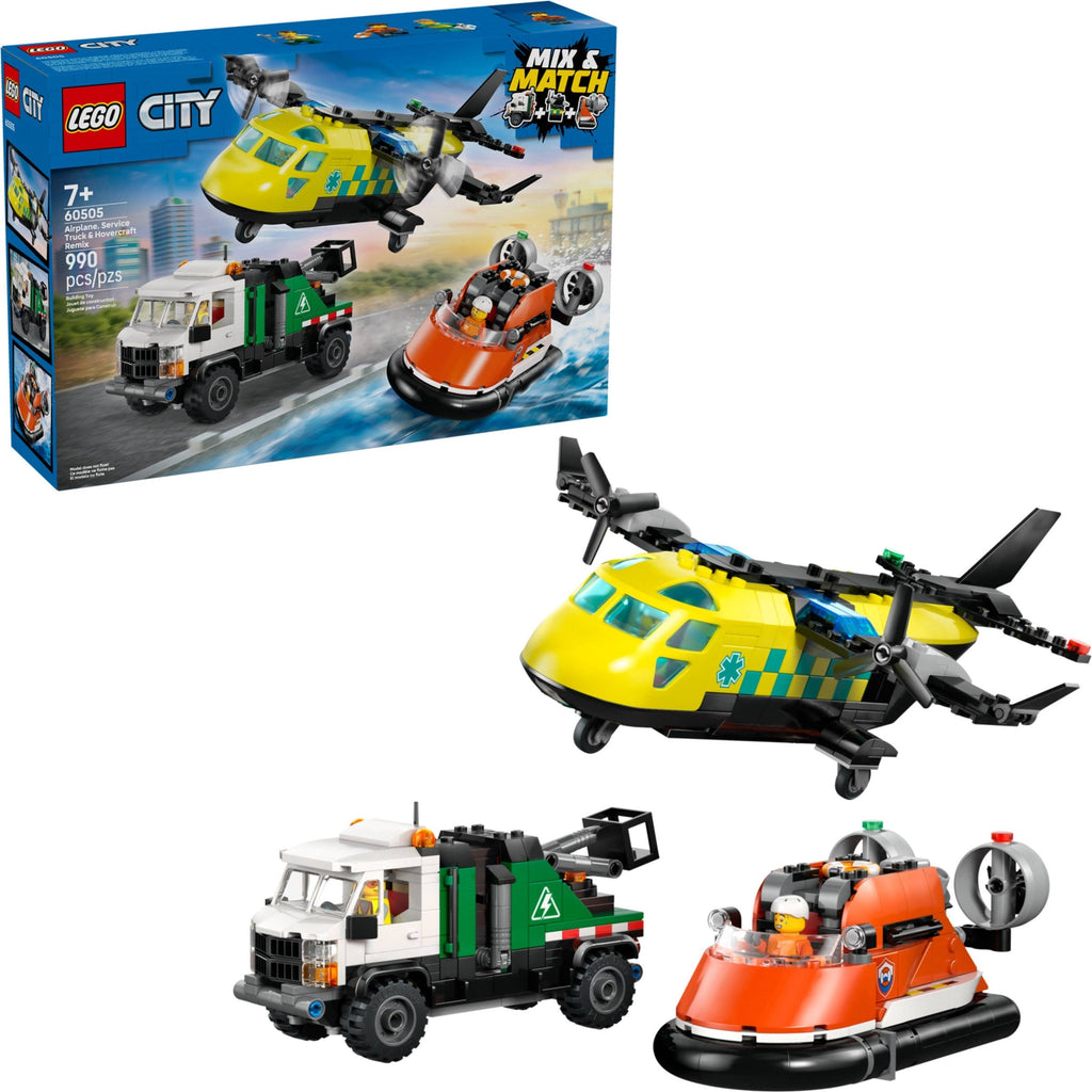 60505 Airplane, Service Truck & Hovercraft Remix product image 1, provided for visual reference and product detail review