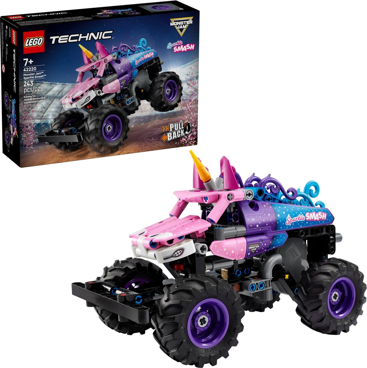 42220 Monster Jam™ Sparkle Smash™ Pull-Back product image 1, provided for visual reference and product detail review
