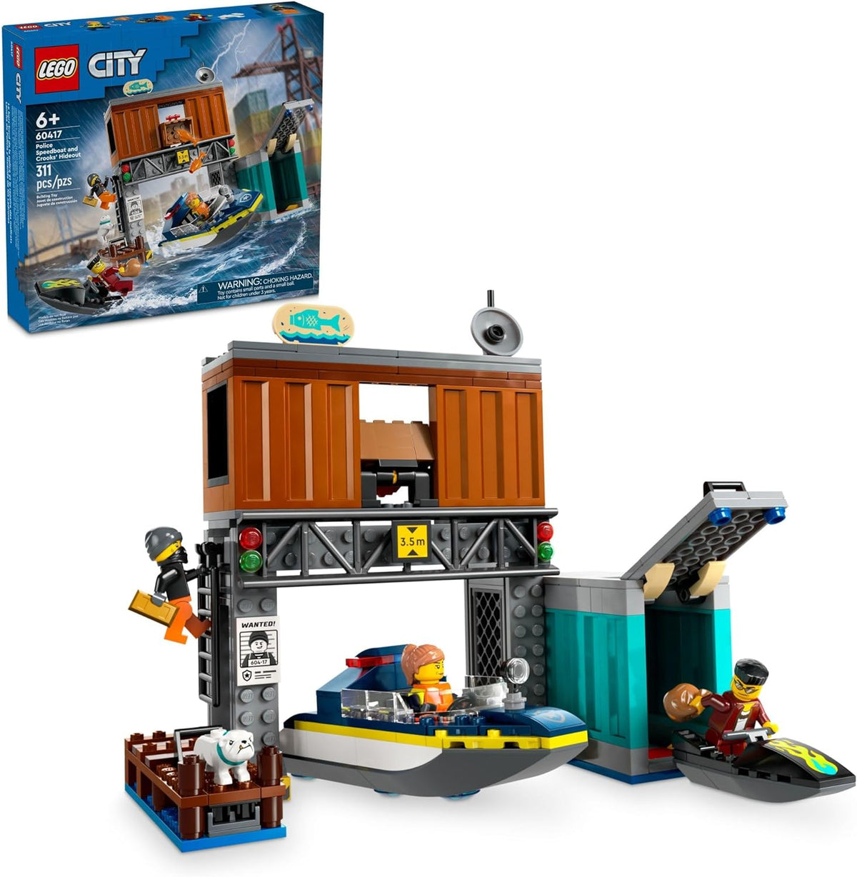 60417 LEGO City: Police Speedboat and Crooks' Hideout (Retired) (New Sealed) product image 1, provided for visual reference