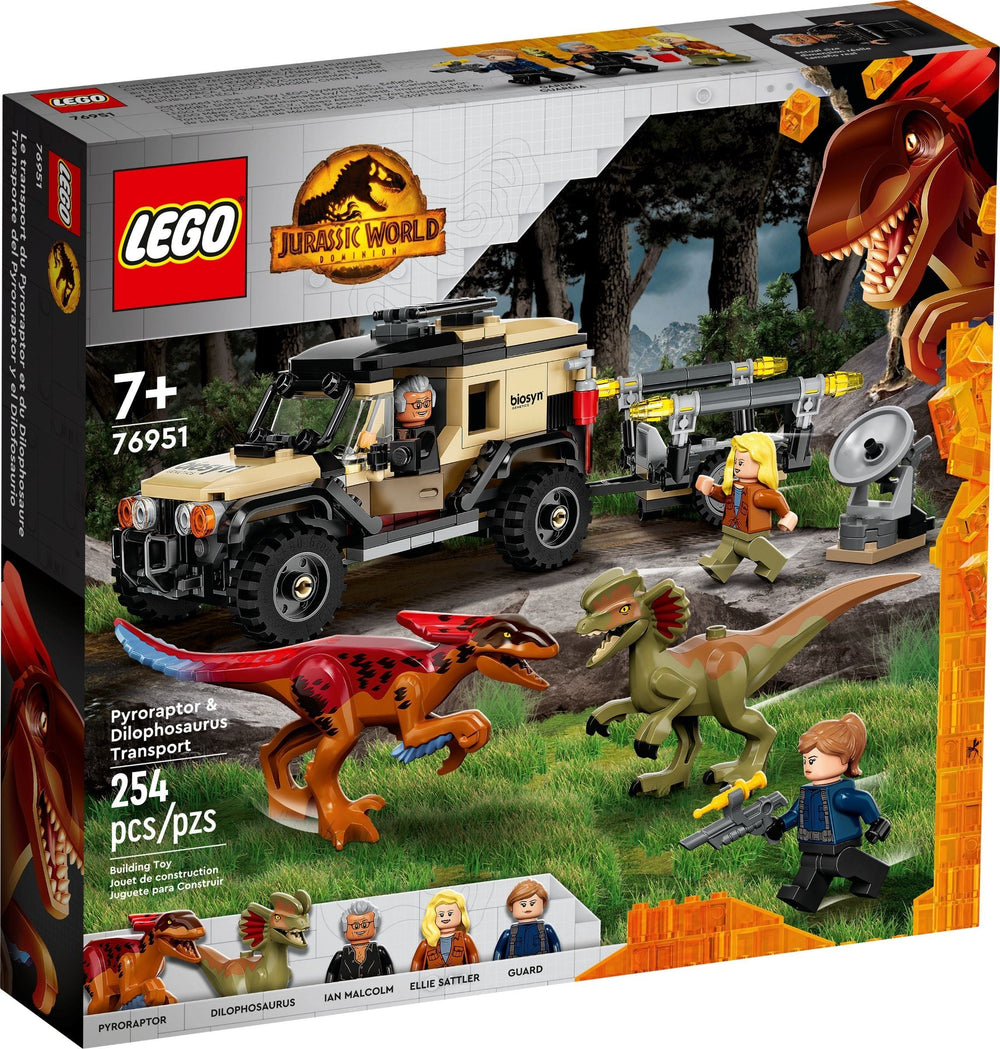 76951 Pyroraptor & Dilophosaurus Transport (Retired) (New Sealed)