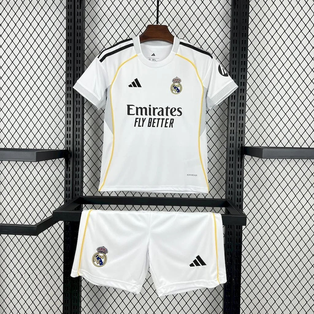Kids Real Madrid Home Jersey 25/26 Football Kit Soccer product image 1