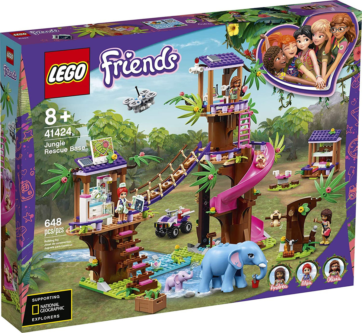 41424 LEGO Friends Jungle Rescue Base (Retired) (Certified Complete) product image 1, provided for visual reference and