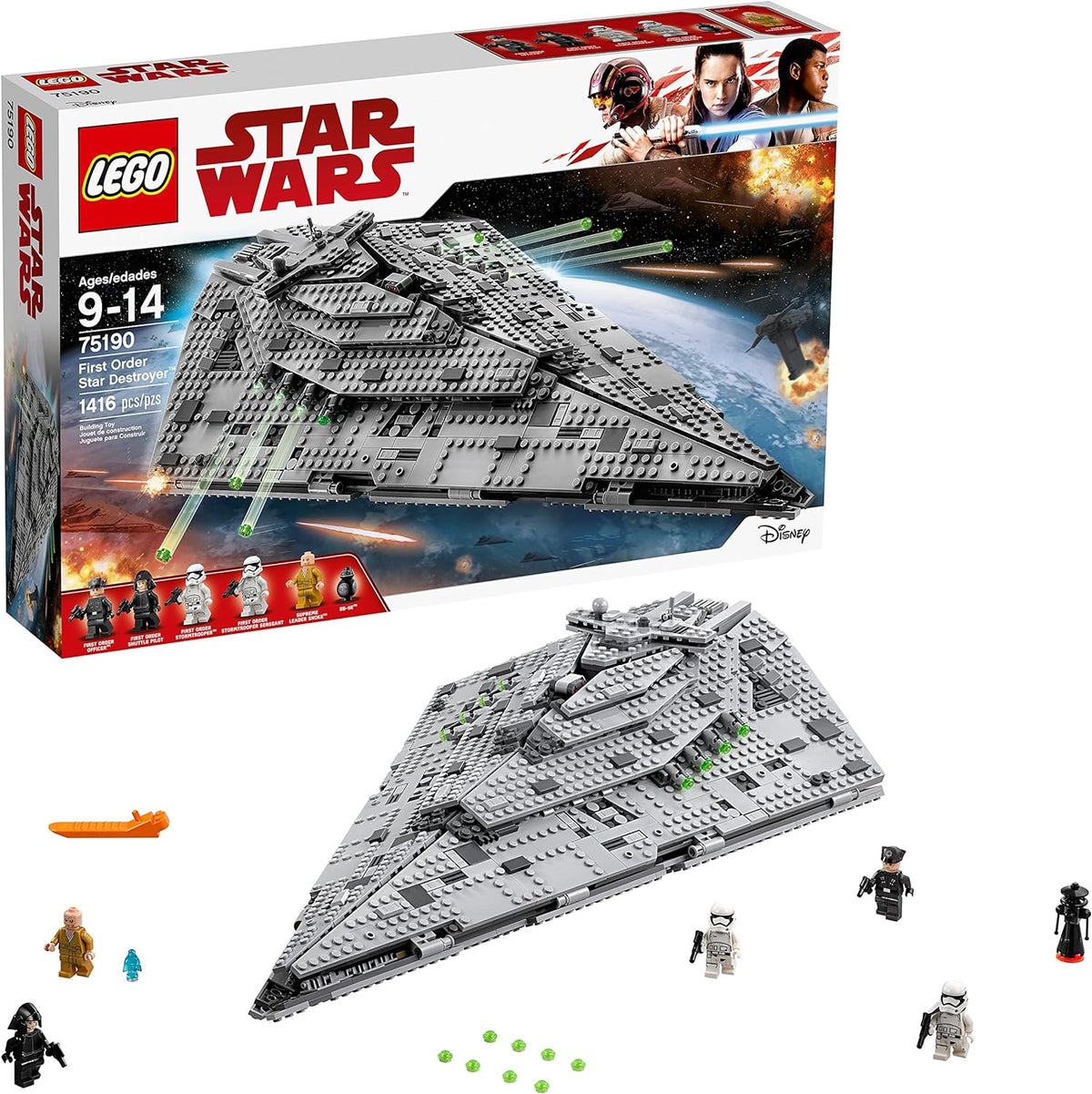 75190 First Order Star Destroyer (Certified Complete) (Retired) product image 1, provided for visual reference and product
