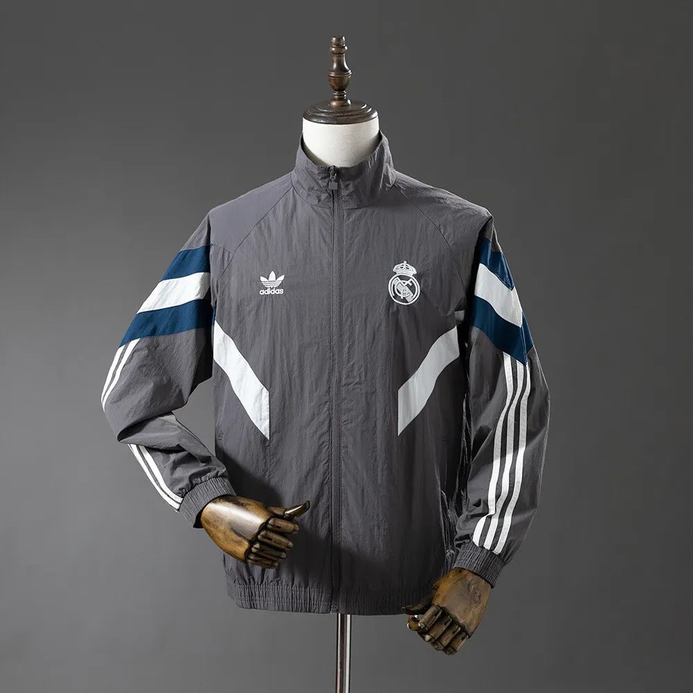 Real Madrid Windbreaker 2025/26 Grey Football Kit product image 1