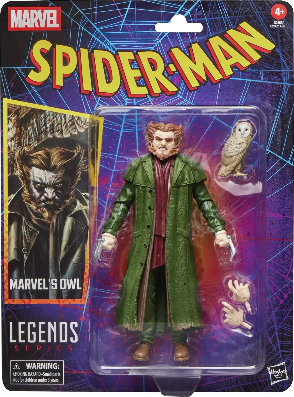 The Owl Retro Card (Marvel Legends, Hasbro) SEALED product image 2, provided for visual reference and product detail review