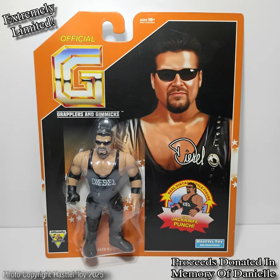 Diesel '94 Orange Card (Grapplers & Gimmicks WWF, Hasttel Toys) product image 2, provided for visual reference and product