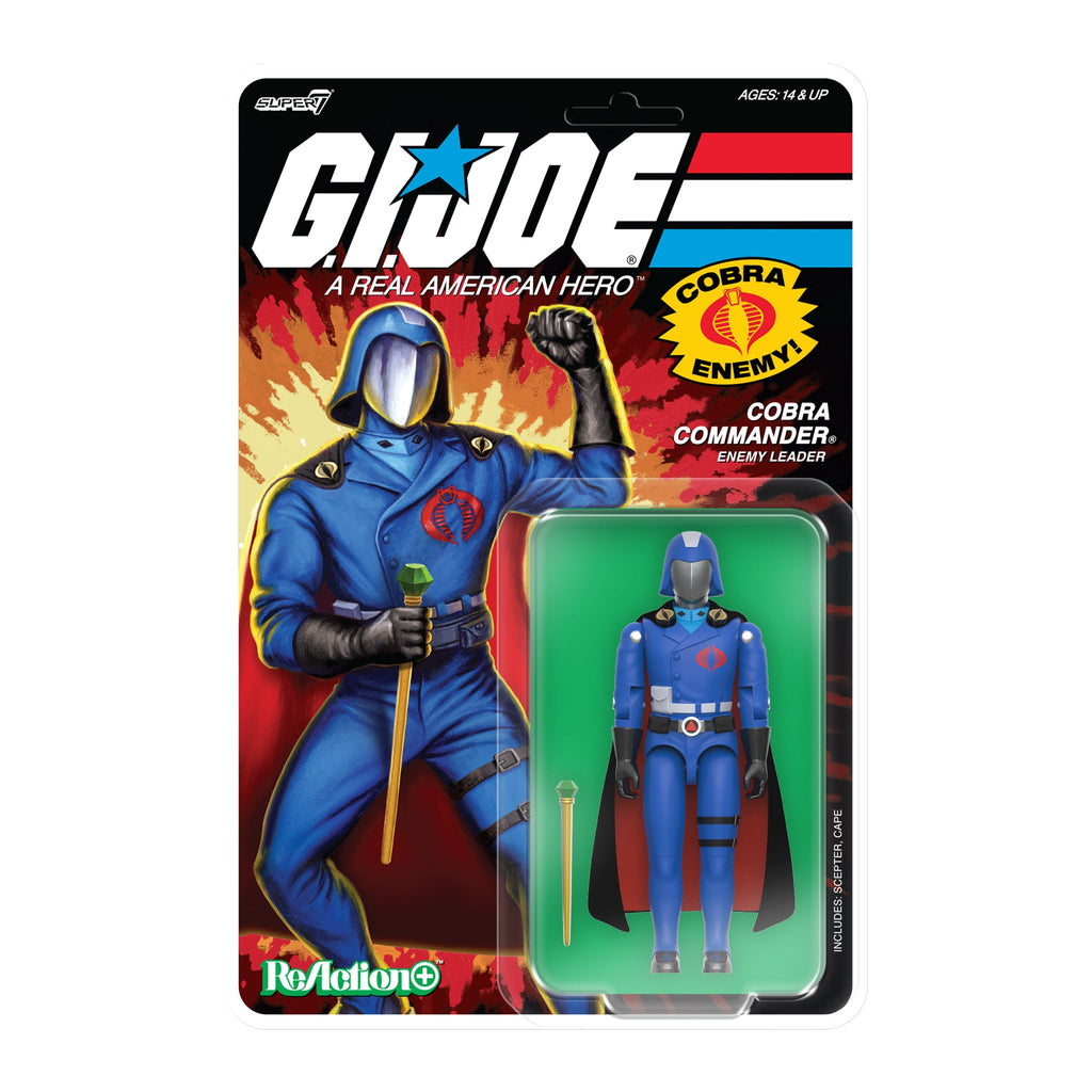 Black Cape Cobra Commander (Vintage Style GI Joe, Super7 Reaction+ ) product image 1, provided for visual reference and